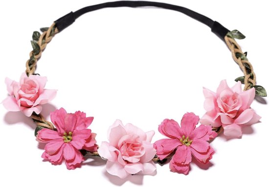 Haar accessoires | haarversiering | haardiadeem | haarband met bloemen roze bloemen... | bol.com