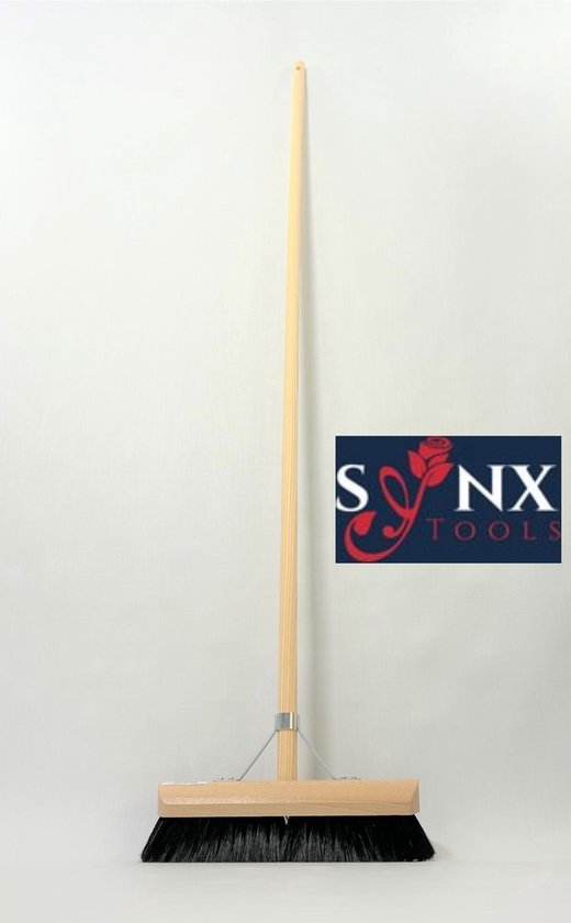 Synx Tools bezem Zaalveger Paardenhaar 30 cm - Kamerveger veger - Zachte bezem - Bezemsteel - Veger schoonmaken - BinnenBezem zacht - Compleet met steel 130 cm