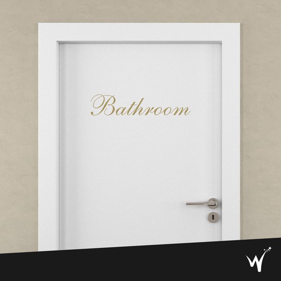 Bathroom Deursticker - Woningdecoratie - Badkamer Sticker - Muursticker - 5 x 23 cm - Goud