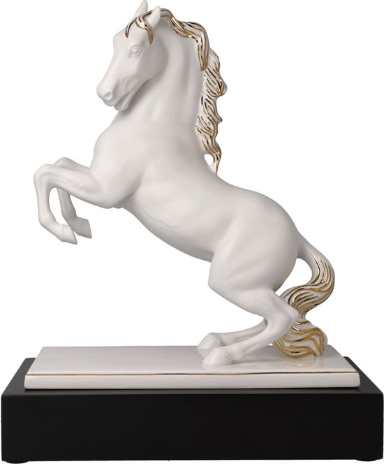 Goebel - Studio 8 | Decoratief beeld / figuur Paard | Porselein - 31cm - met echt goud