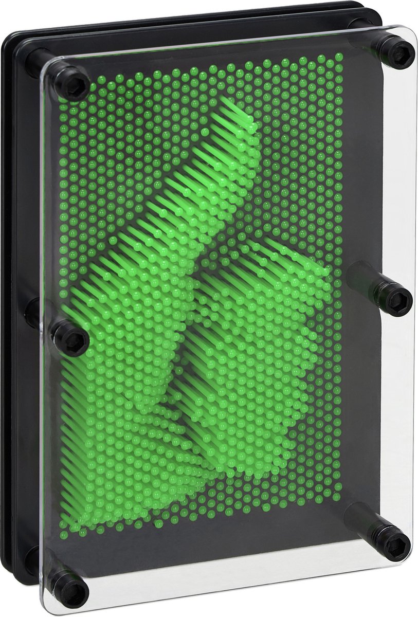 pin art 3D - gekleurde pinnen - retro spijkerspel - 13x18 cm - 3D-afdrukken creëren - groen