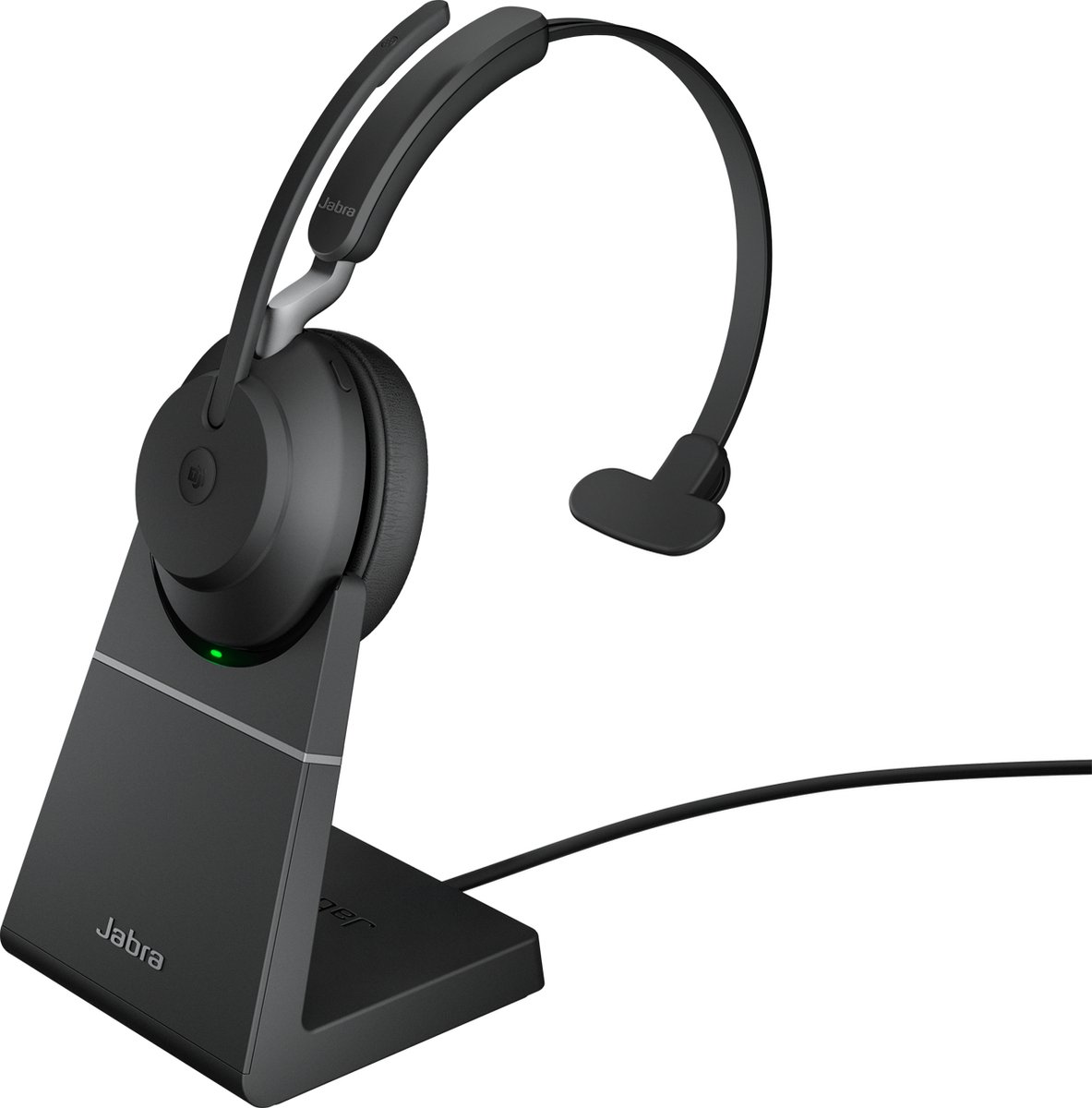 Jabra Evolve2 65  MS Mono + Stand - Bluetooth Headset - met standaard - op oor - omkeerbaar - Bluetooth - draadloos