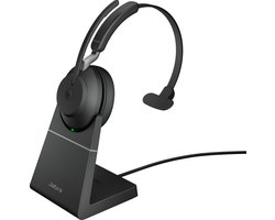 Jabra Evolve2 65 MS Mono + Stand - Bluetooth Headset - met standaard - op oor - omkeerbaar - Bluetooth - draadloos