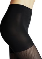 FALKE Rib Shaping collant de maintien transparent avec motif côtelé galbant avec effet galbant Semi Opaque 50 Denier Zwart Collants femme - Taille M