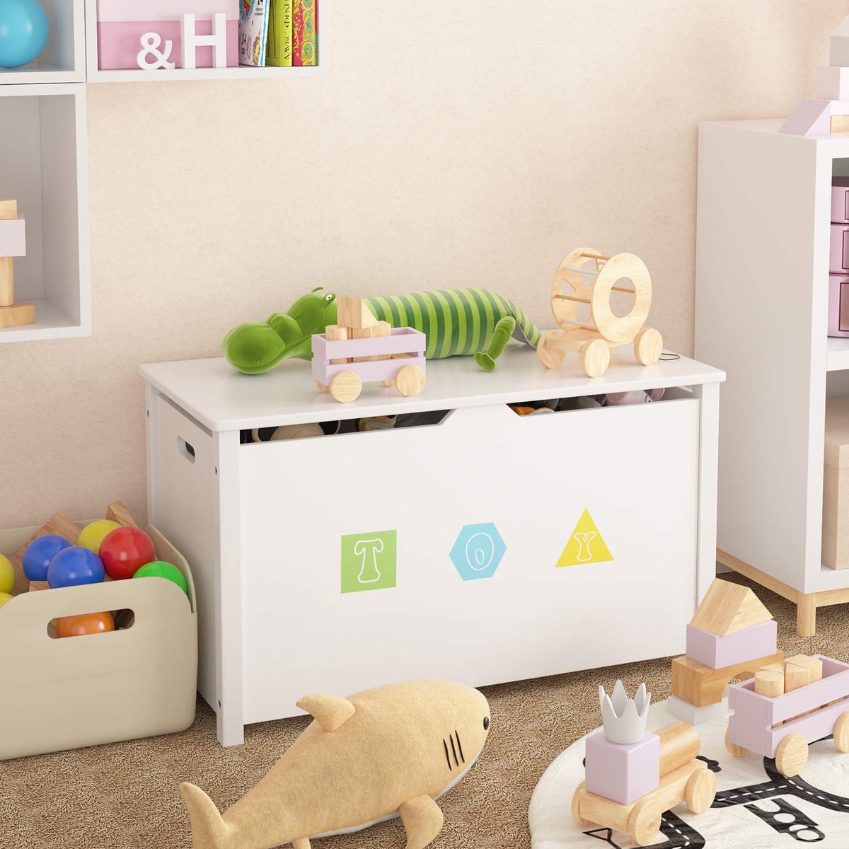 Kast-Organizer Unit Houten Bank Voetenbank Opbergkast Kinderen Ottoman Kast-Organizer Unit Houten Bank Voetenbank Opbergkast Kinderen Ottoman