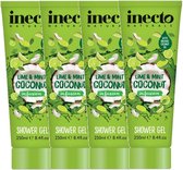 Inecto - Shower Gel Lime & Mint Coconut Infusion - 4 pak – Verfrissend - Natuurlijk