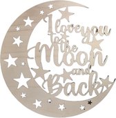LBM Kinderkamer accessoire - I love you to the moon and back - Hout