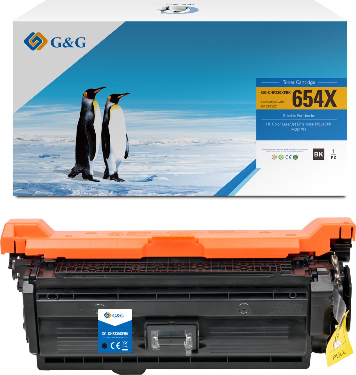 G&G CF330X toner compatibel met HP 654X Tonercartridge Zwart 1 stuck (s) hoge capaciteit Huismerk