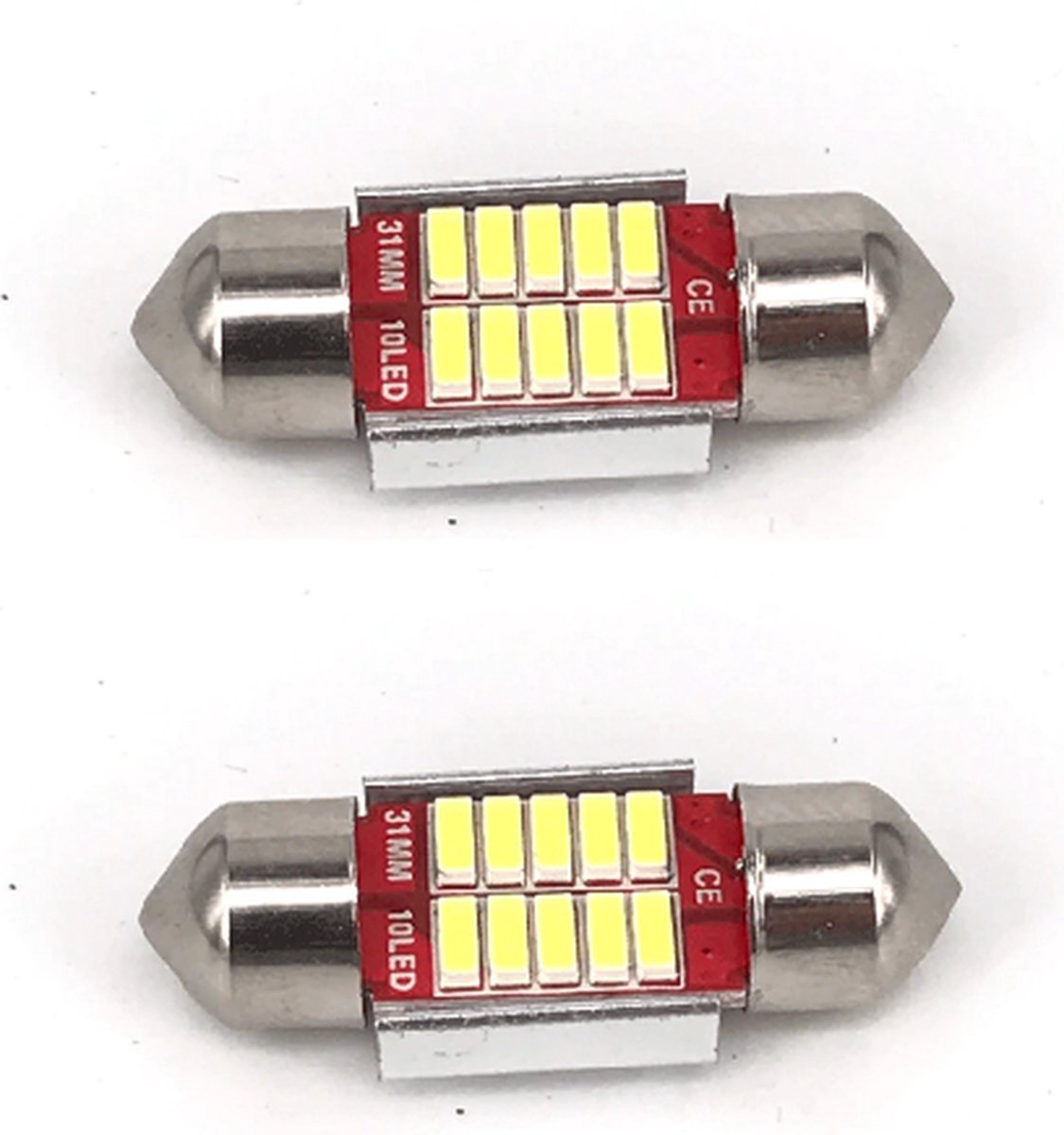 C5W 31mm LED Auto lamp / 2 stuks Festoon LED / 31mm / Interieur lamp / Leeslamp / Interieur auto / Buislamp / Dakhemel verlichting / Kofferbak lamp / Instapverlichting led / Canbus / Voetverlichting / Storingsvrij / Kleur 6000K (Wit) / 12V / 2 stuks