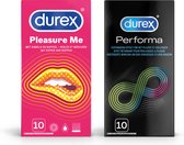 Durex - 20 stuks Condooms - Pleasure Me 1x10 stuks - Performa 1x10 stuks - Voordeelverpakking