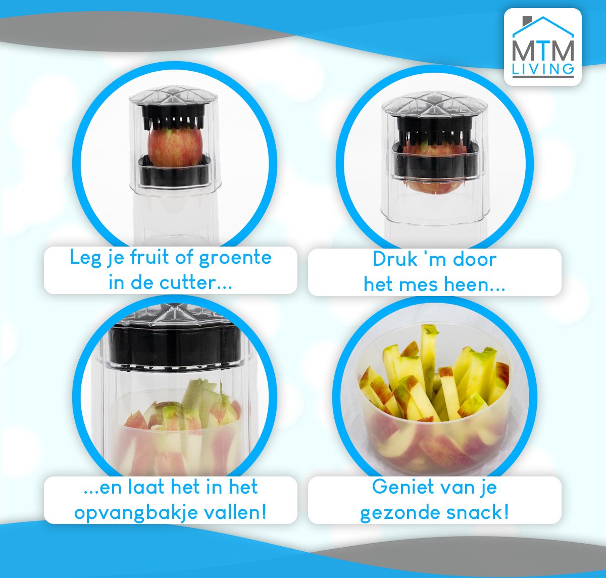 MTM Living - Coupe-fruits - Manuel - Zwart - Coupe-fruits - Coupe