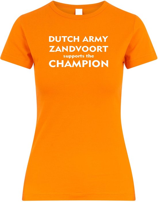 affix Symmetrie lucht Dames T-shirt Dutch Army Zandvoort supports the Champion | Max Verstappen /  Red Bull... | bol.com