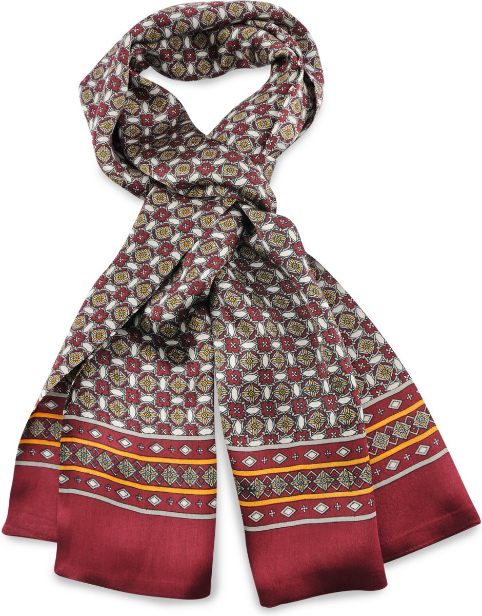 We Love Ties - Sjaals - Herensjaal Bellissimo rosso - rood / grijs / geel / wit