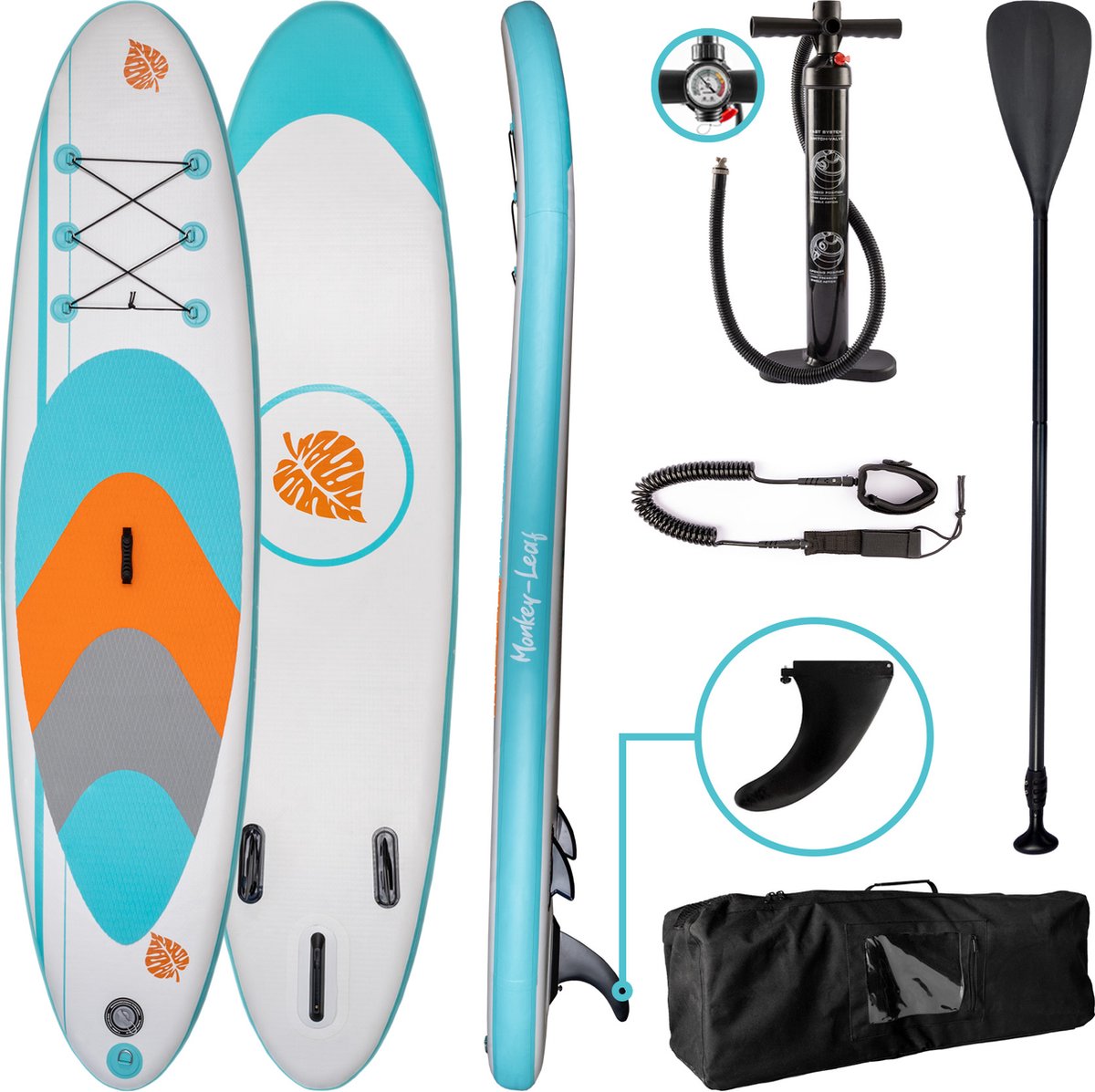 Monkey Leaf Sup board - Sterke Premium Dubbellaags Fusion technologie (MSL), licht gewicht, complete set