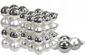 60x stuks glazen kerstballen zilver 6, 8 en 10 cm mat/glans - Kerstversiering/kerstboomversiering