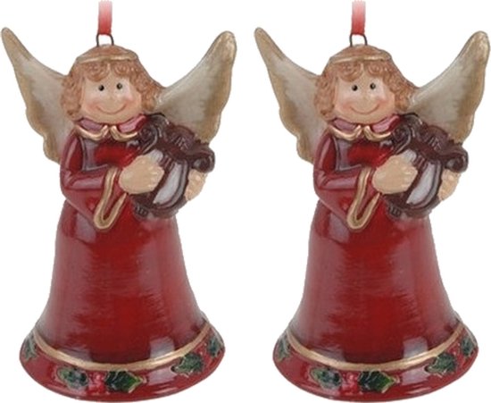 10x Kerstornamenten engel/kerstengel hanger 8 cm – Kerstboomversiering/kerstboomdecoratie kersthangers