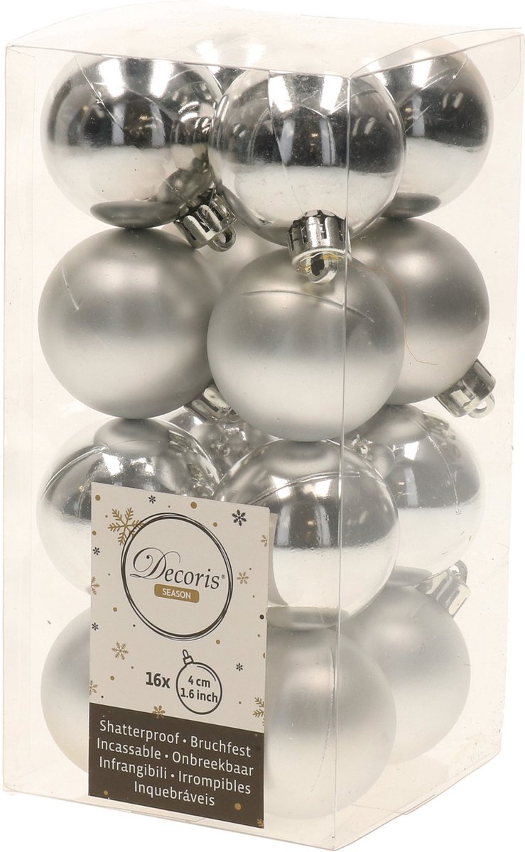 Boules De Noël En Plastique Argenté – Lot De 24 Pièces (4 Cm) – Décorations Sapin Incassables | Décoration Festive | Accrochage Facile - 10