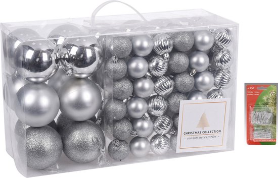 Valery Madelyn 100st 3-15cm koperen en gouden kerstballen, kerstboomversieringen hangende set mat glanzende pailletten, handgeschilderde bal met ster voor plastic kerstboom