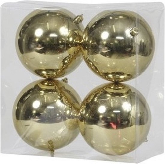 12x stuks kunststof kerstballen mix van goud en oudroze 8 cm | Fun en Feest