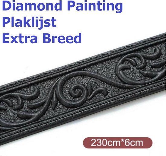 Diamond Painting Plaklijst op rol breed zwart (230x5cm)