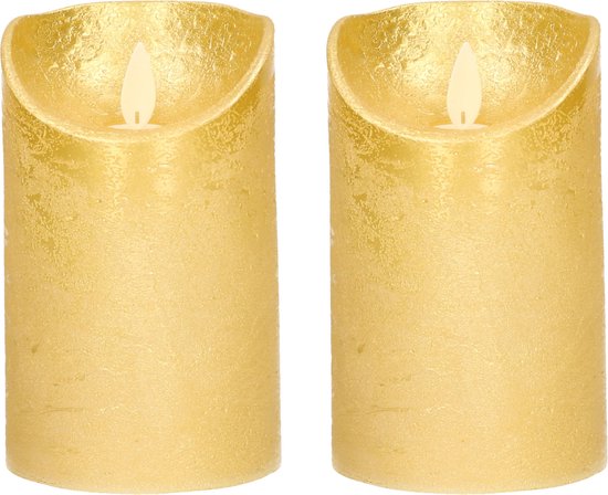 breedtegraad binding emulsie 2x Gouden LED kaarsen / stompkaarsen 12,5 cm - Luxe kaarsen op batterijen  met... | bol.com