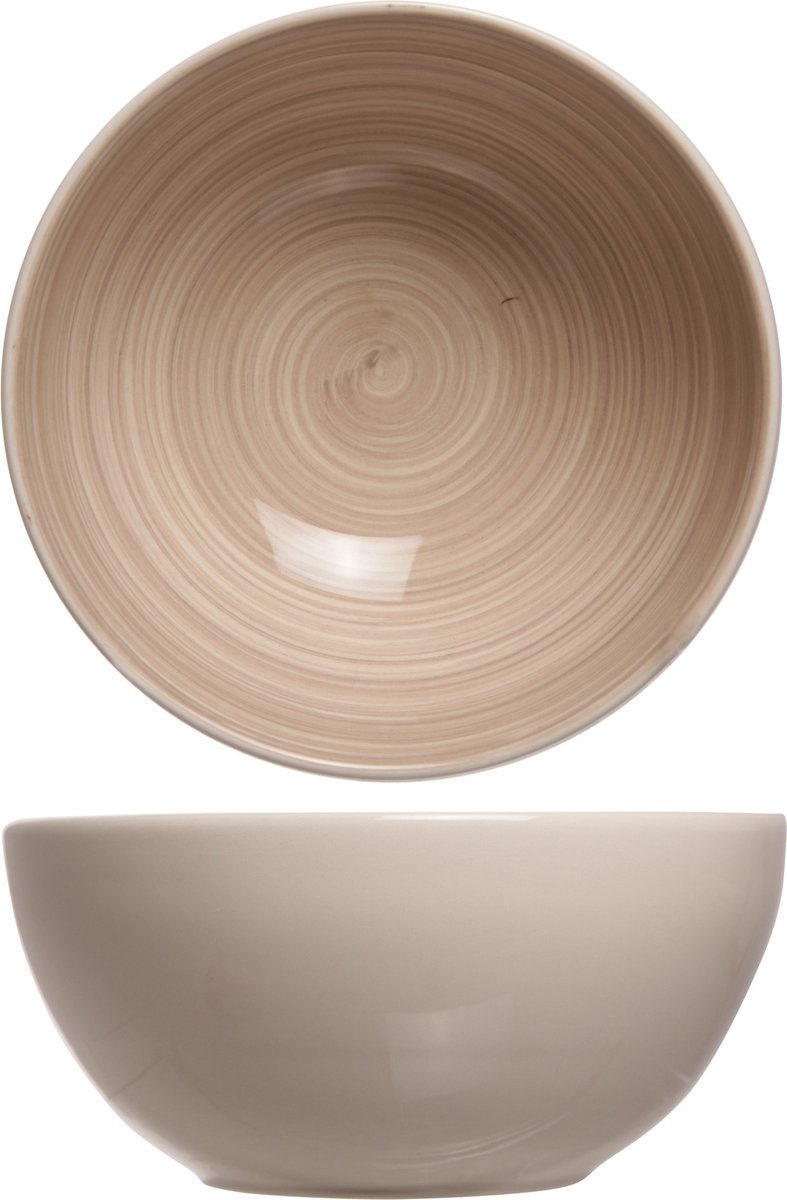 Cosy & Trendy soep serveer schaaltje - kommetjes Turbolino - beige - D14 cm - 500 ml