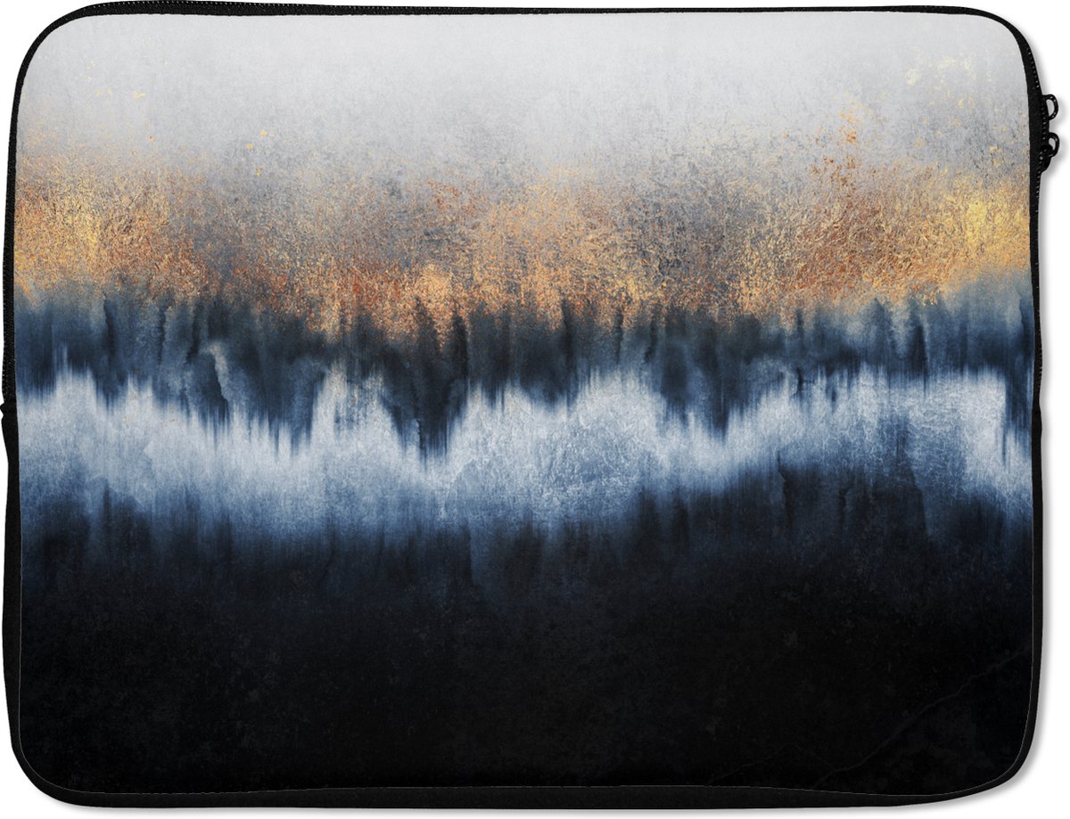 Laptophoes 15 inch - Abstract - Goud - Luxe - Laptop sleeve