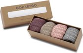 GoBabyGo Combo Box - katoen antislip sokjes / Dusty Rose, Misty Plum, Grey Melange, Sand - 6-12m / 17-19