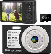 NODIJA® Digitale Camera 4K - Compact Camera - Fototoestel - Videocamera - 32GB SD Kaart