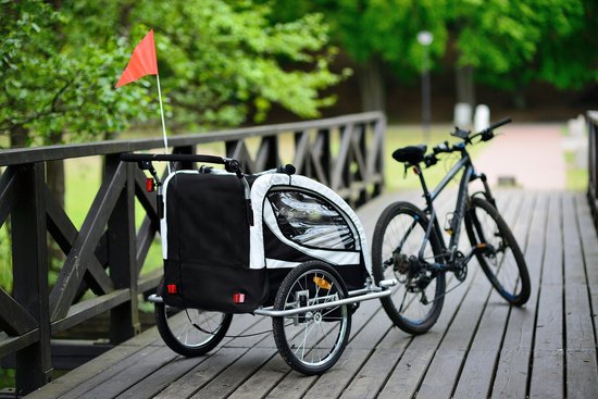 Fietskar - 2 kinderen - met schokbreker - zwart van VidaXL — afbeelding 5