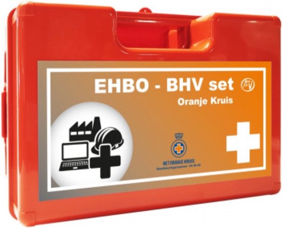EHBO - BHV verbandkoffer (Oranje Kruis goedgekeurd) - Richtlijn 2021 - inclusief wandhouder