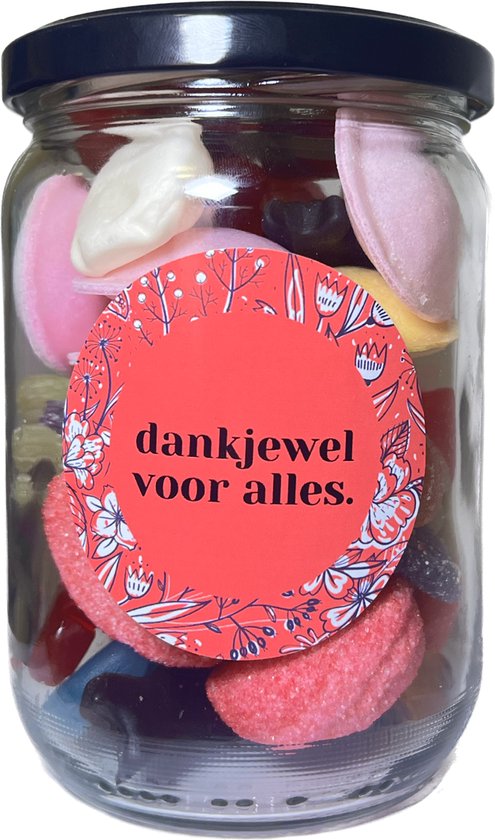 Glazen Snoeppot "Dankjewel voor Alles" - 300 gram - met deksel - willekeurig... bol.com