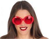 Rode ronde dames verkleed zonnebril - Hippie/Sixties stijl