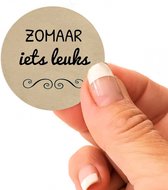 Kraft stickers zomaar iets leuks Ø40mm 48 stuks- etiketten sluitzegel cadeau