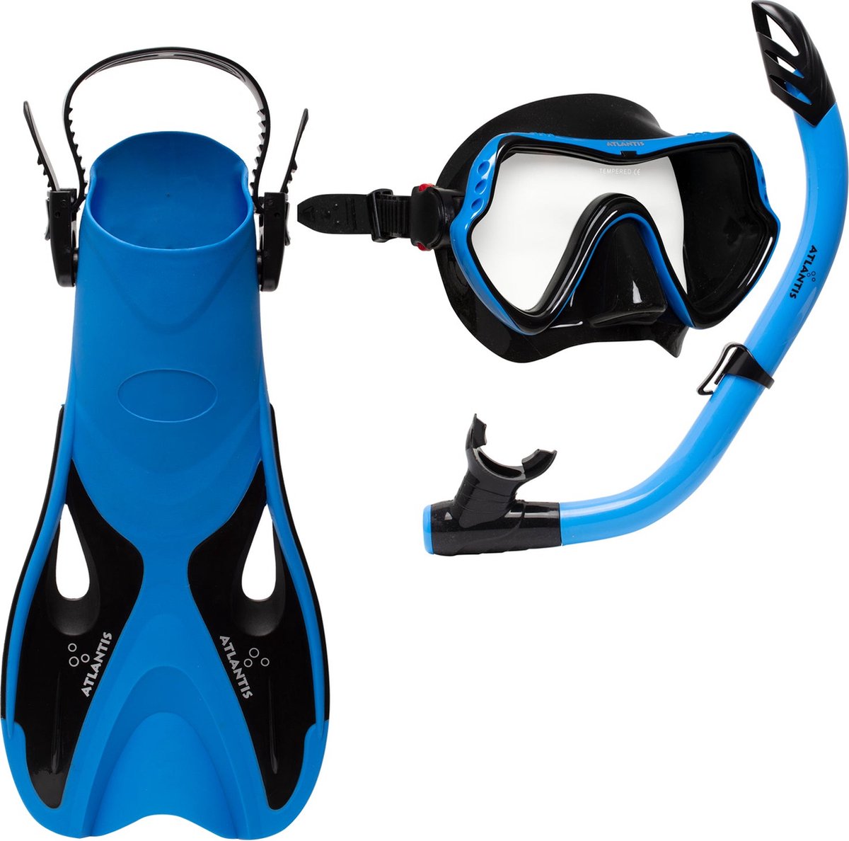 Atlantis Samana Pro Set - Snorkelset - Volwassenen - Zwart/Blauw - 36-41