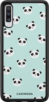 Casimoda® hoesje - Geschikt voor Samsung Galaxy A70 - Panda Print - Zwart TPU Backcover - Panda - Mint