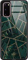 Casimoda® hoesje - Geschikt voor Samsung Galaxy S20 - Abstract Groen - Luxe Hard Case Zwart - Backcover telefoonhoesje - Groen