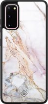 Casimoda® hoesje - Geschikt voor Samsung Galaxy S20 - Parelmoer Marmer - Luxe Hard Case Zwart - Backcover telefoonhoesje - Multi