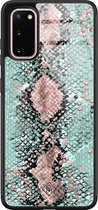Casimoda® hoesje - Geschikt voor Samsung Galaxy S20 - Baby Snake - Luxe Hard Case Zwart - Backcover telefoonhoesje - Mint