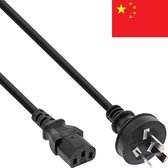 C13 (recht) - Type I / China (recht) stroomkabel - 3x 0,75mm / zwart - 0,50 meter