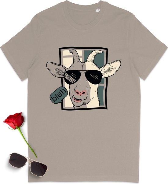 T-shirt Femme Chèvre - Beige / Poussière du Désert - Manches Courtes - Taille 4XL