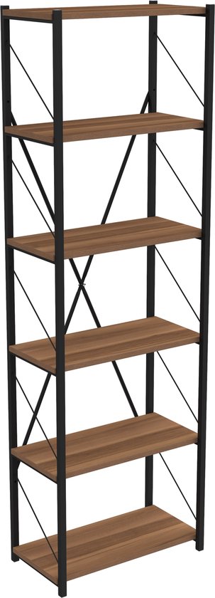 AKORD Kantoor Boekenkast CLP 60 cm 3 Laden 2 Planken Staande voor Kast, Woonkamer, Slaapkamer Minimalistisch Gelamineerd Bord 16mm Kleur Wit/Wit Glans
