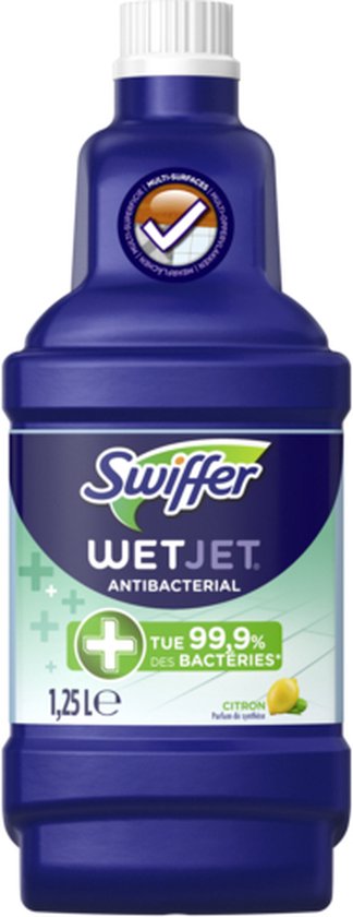 SWIFFER Wet Jet Antibacteriële Citroen Multi-Surface Mop Cleaner 2*1,25l
