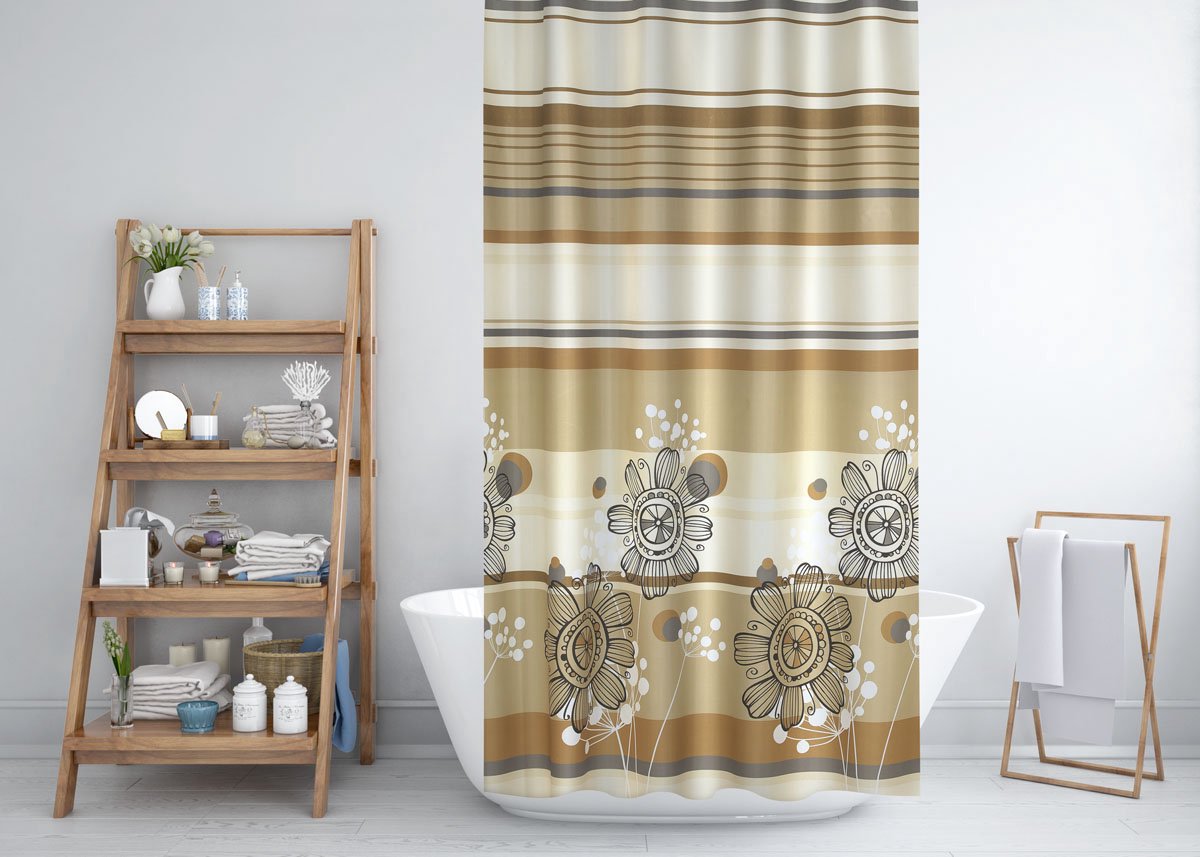 Zethome 7708- Douchegordijn 180x200 cm - Badkamer Gordijn - Shower Curtain - Waterdicht - Sneldrogend en Anti Schimmel -Wasbaar en Duurzaam