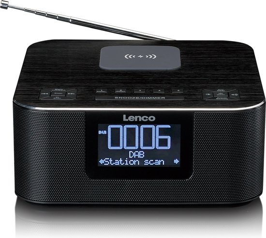 Lenco CR-650BK - Radio-réveil avec DAB/ FM - Bluetooth - Recharge sans fil - Zwart