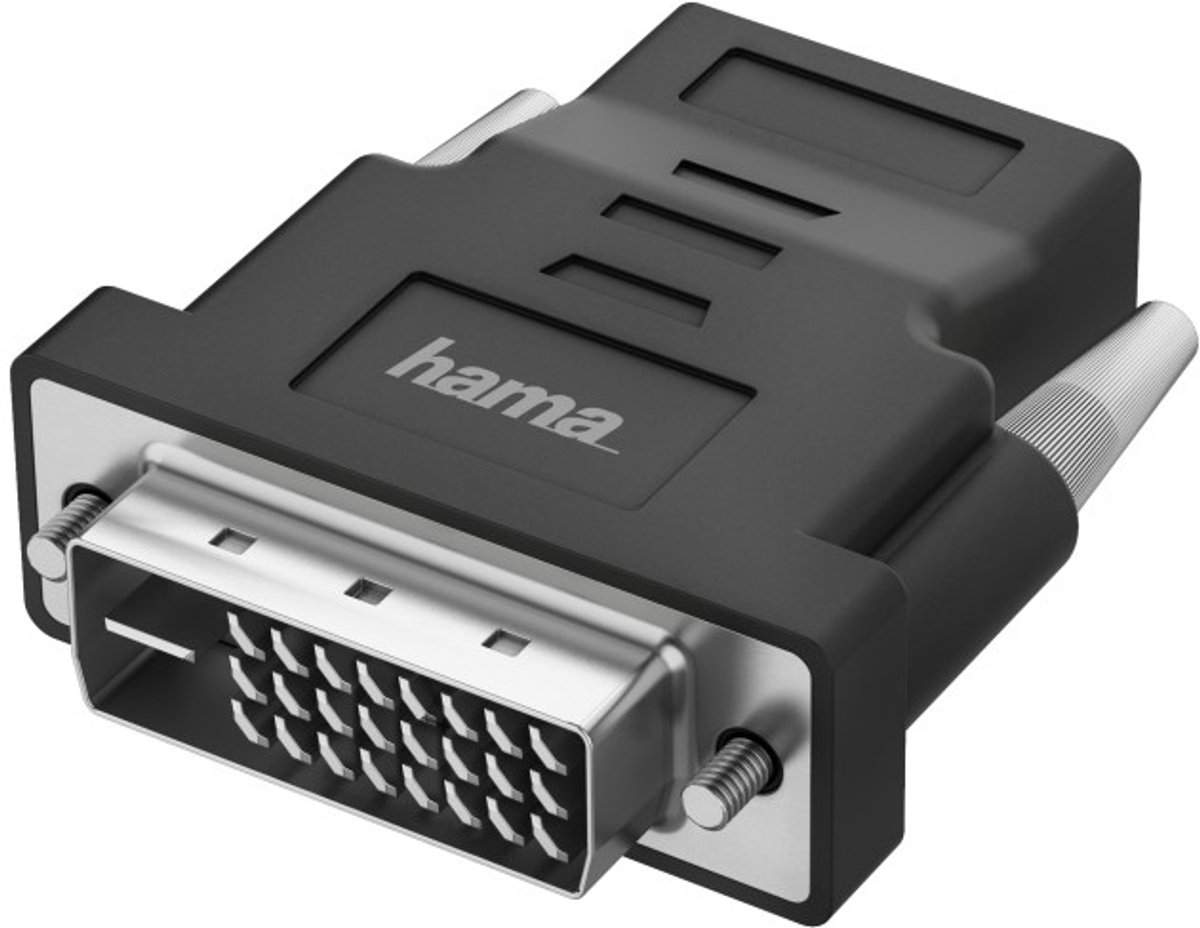 Hama 00200338 DVI / HDMI Adapter [1x Britse stekker - 1x DVI-D-stekker] Zwart