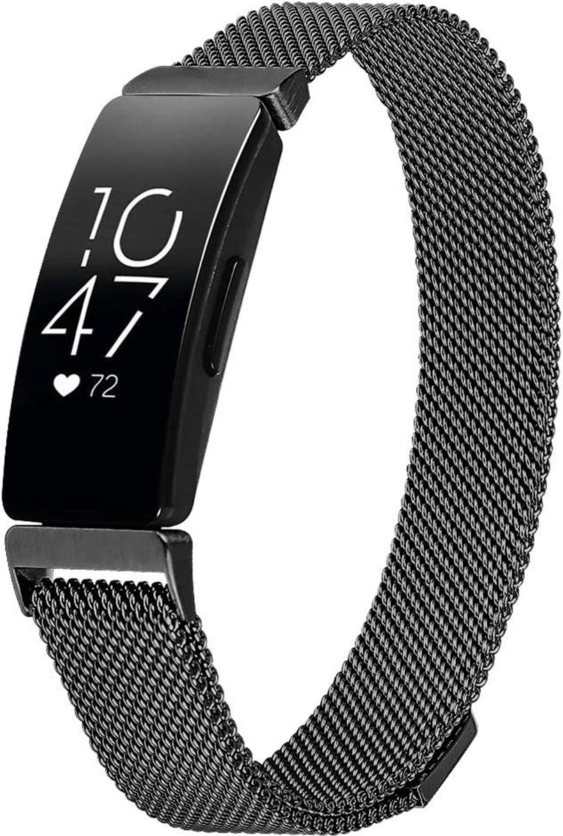 Bandje geschikt voor Garmin Inspire 3 - Zwart Milanese Band