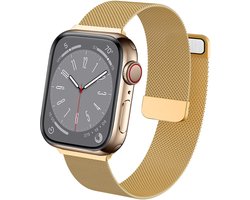 Bandje geschikt voor Apple Watch 45 mm / 44 mm Series 8 / SE 2022 - Goud Milanese Band