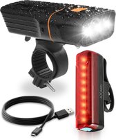 Aximo Éclairage de vélo Lighting USB Rechargeable LED Lumière avant et arrière Lampe de vélo Powerbank 500 lumens