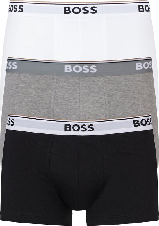 HUGO BOSS Power trunks (3-pack) - heren boxers kort - zwart - grijs - wit - Maat: XL
